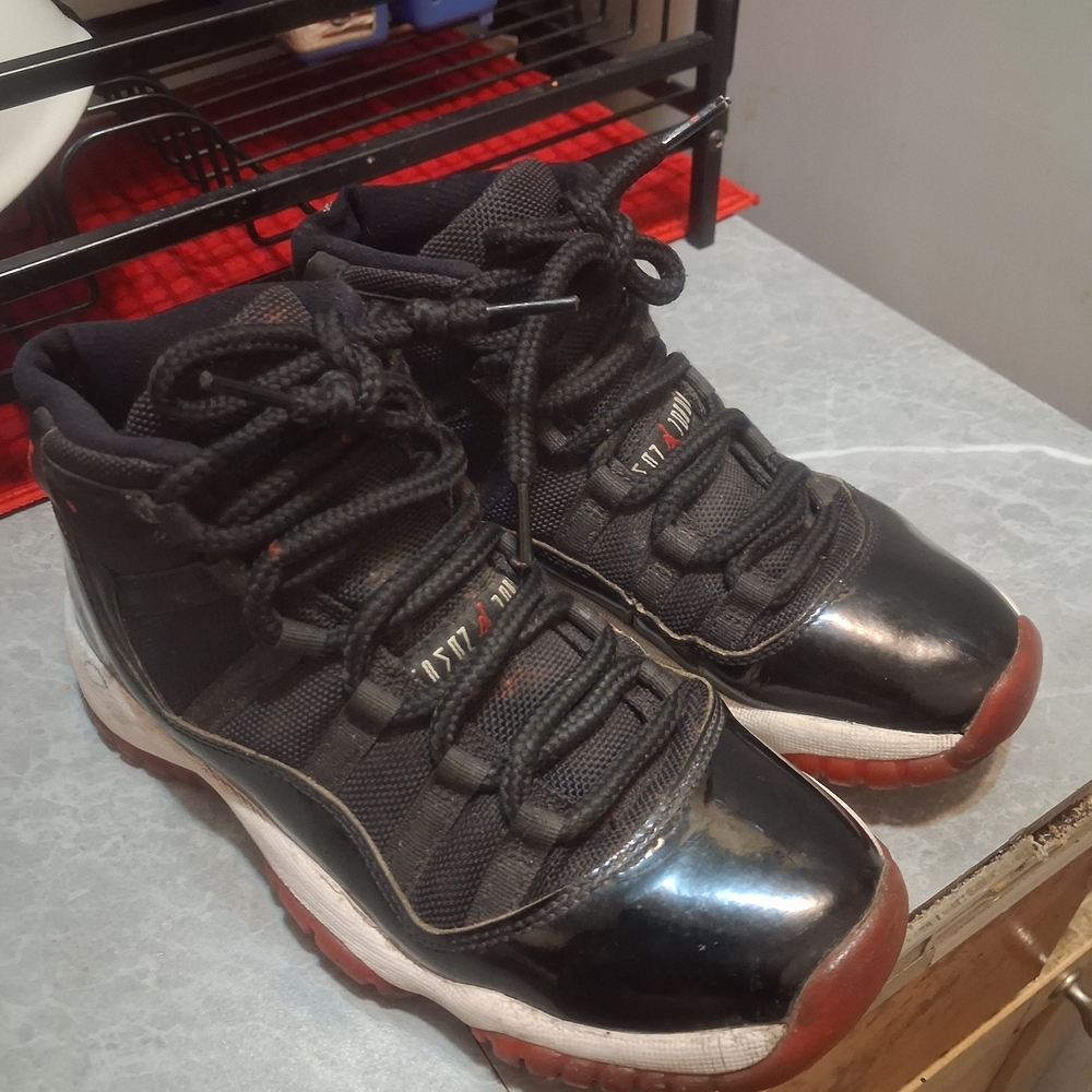 Jordan Black and Red Athletic Shoes